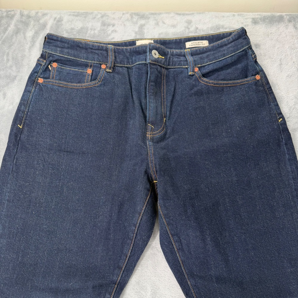 Flint and Tinder Athletic Tapered Fit Selvedge Jeans Dark Wash Mens 33x32